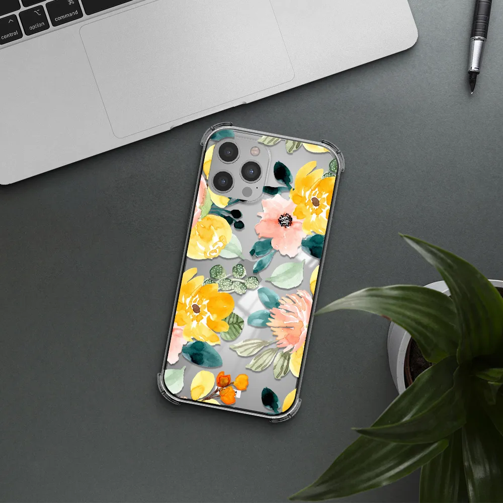 Watercolor Flowers Apple iPhone 12 pro max Clear PC Case