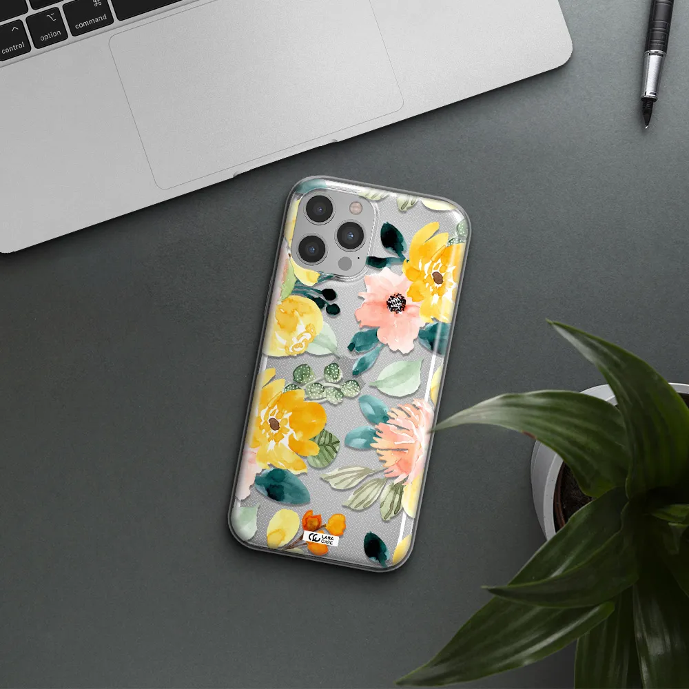 Watercolor Flowers Apple iPhone 12 pro max Clear TPU Case