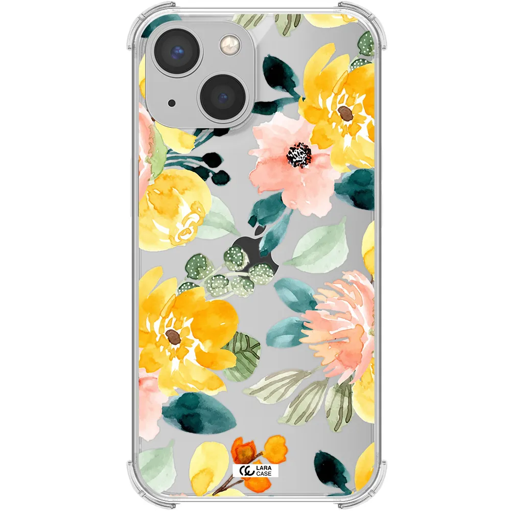 Watercolor Flowers Apple iPhone 13 Clear PC Case