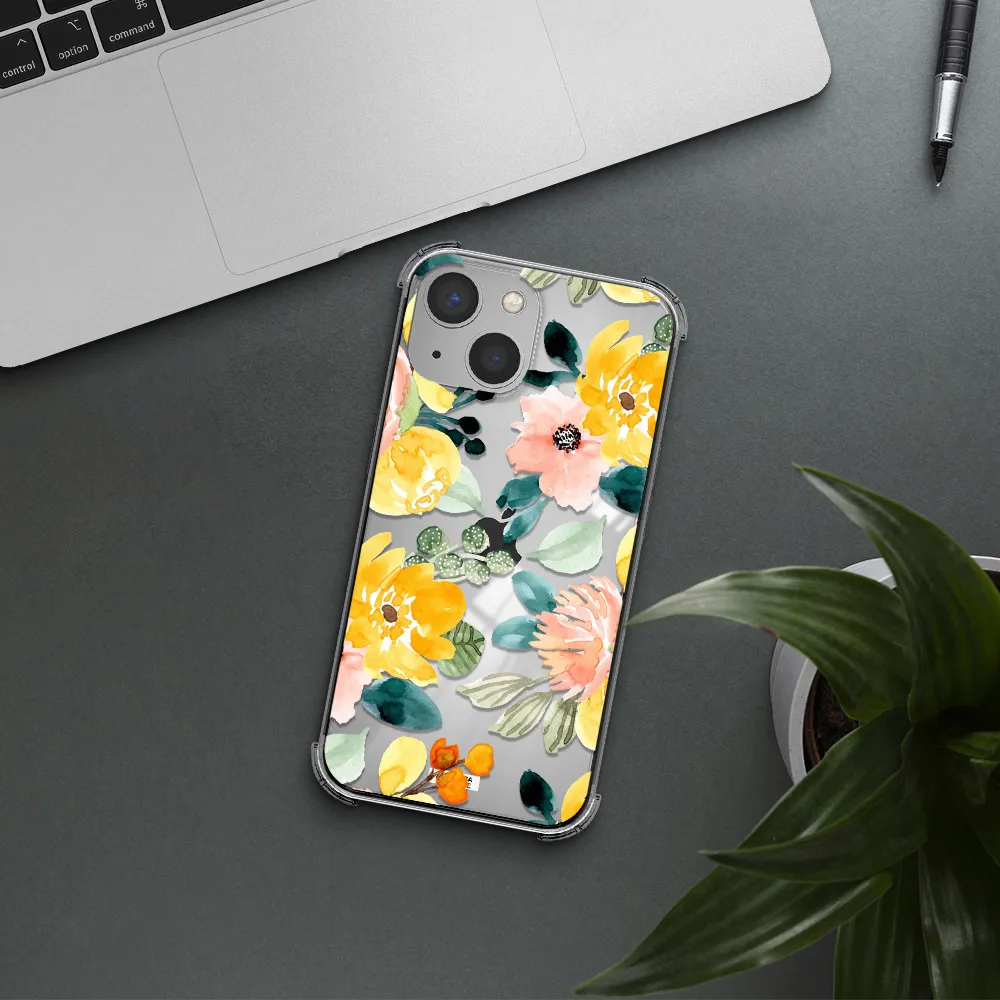 Watercolor Flowers Apple iPhone 13 Clear PC Case