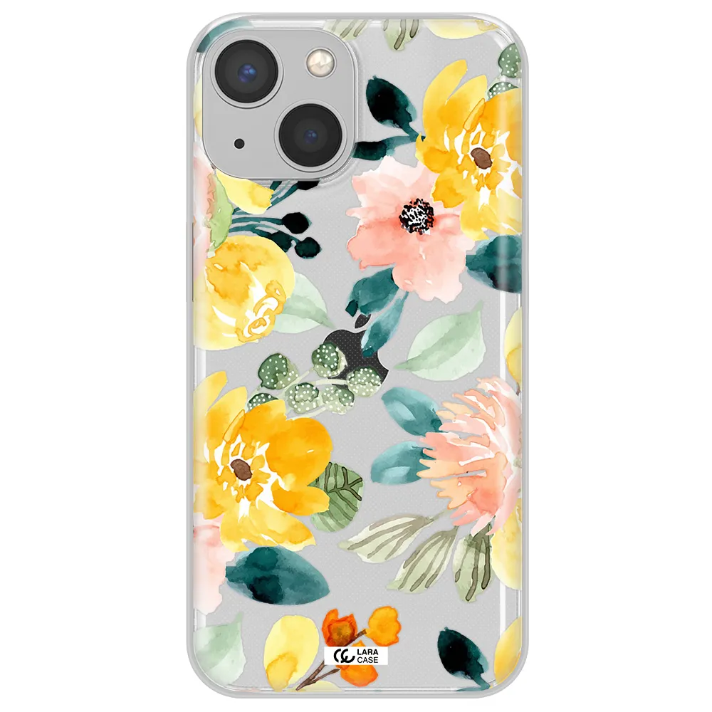 Watercolor Flowers Apple iPhone 13 Clear TPU Case