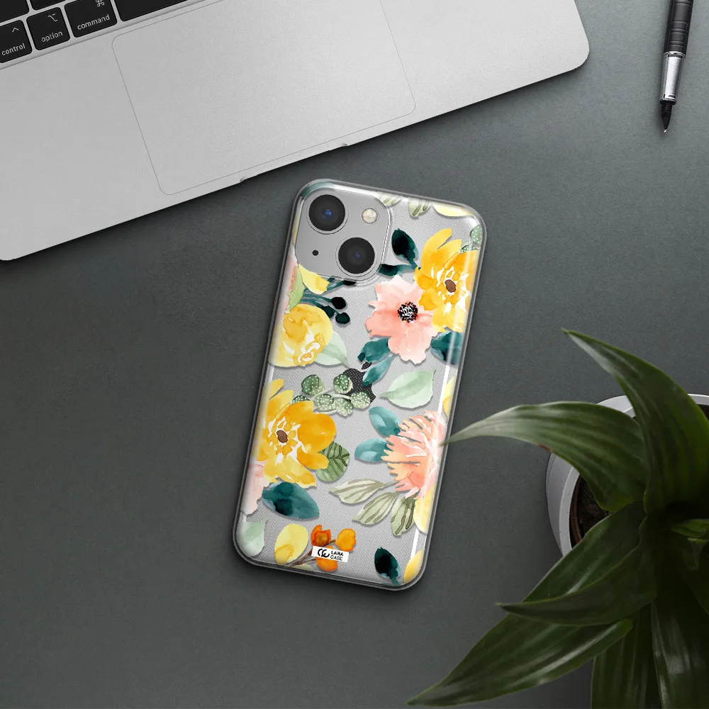Watercolor Flowers Apple iPhone 13 Clear TPU Case