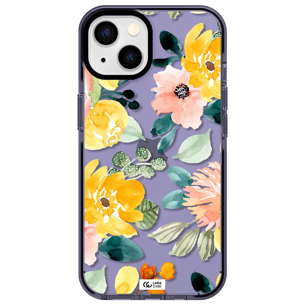 Watercolor Flowers Apple iPhone 13 impact Lilac Case
