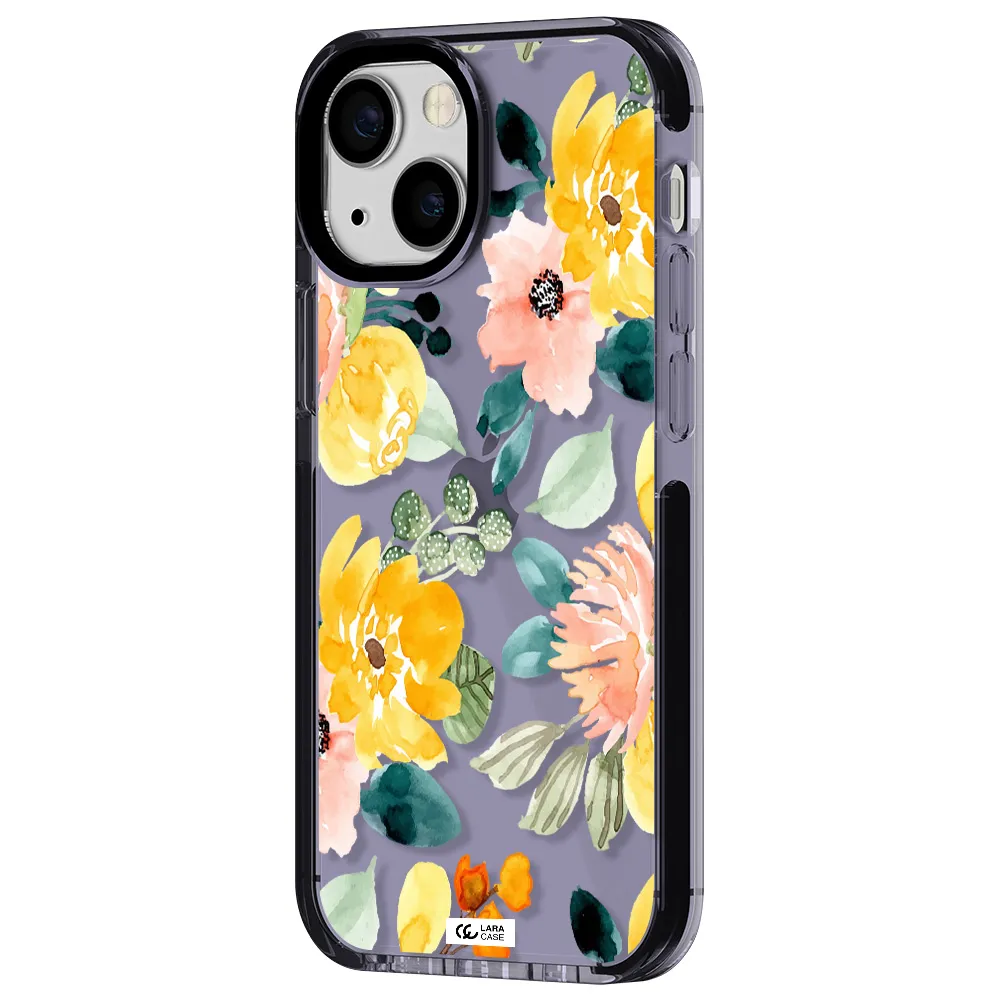 Watercolor Flowers Apple iPhone 13 mini impact Lilac Case