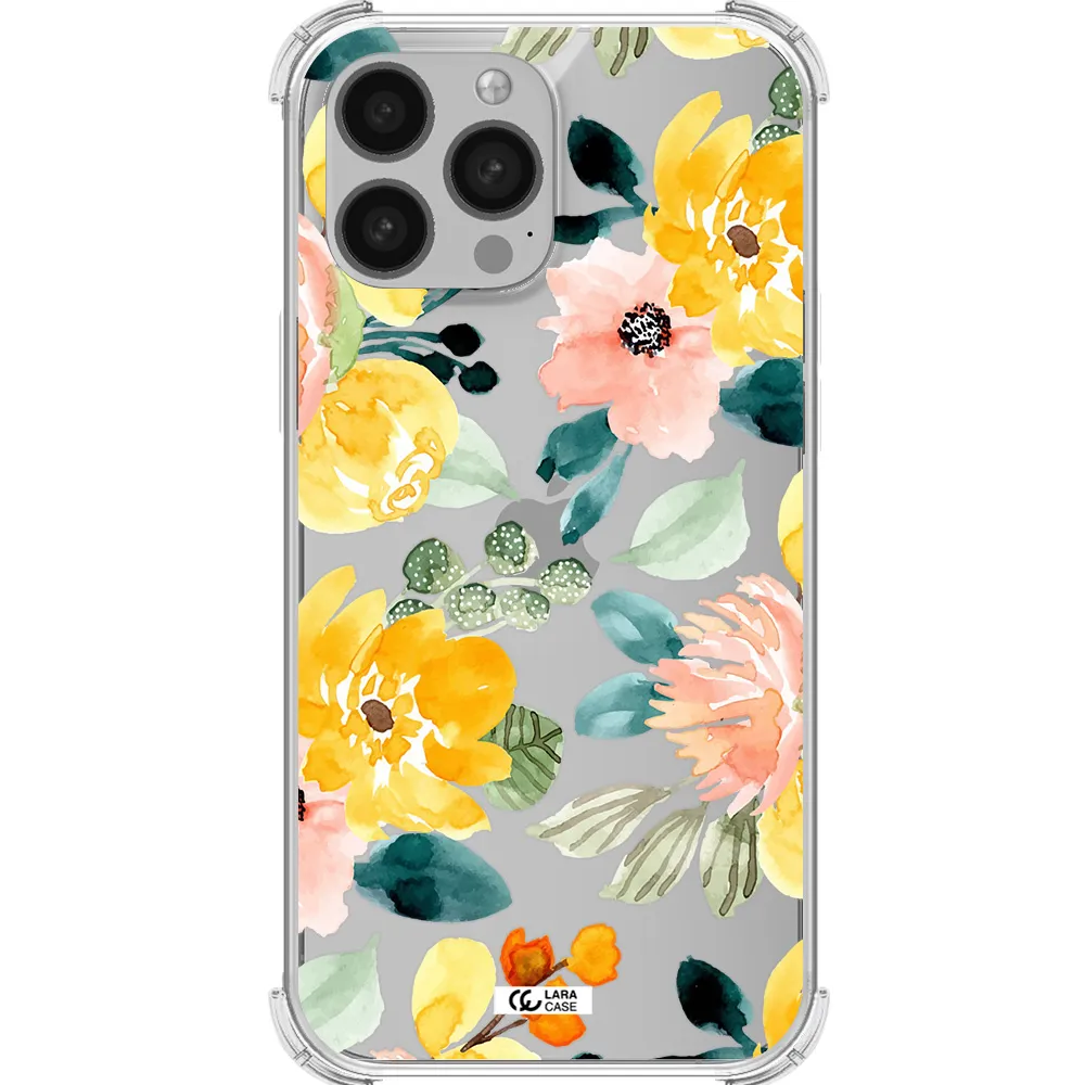 Watercolor Flowers Apple iPhone 13 Pro Clear PC Case