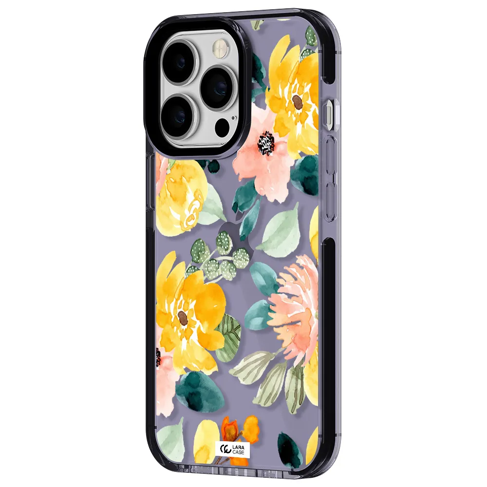 Watercolor Flowers Apple iPhone 13 Pro impact Lilac Case