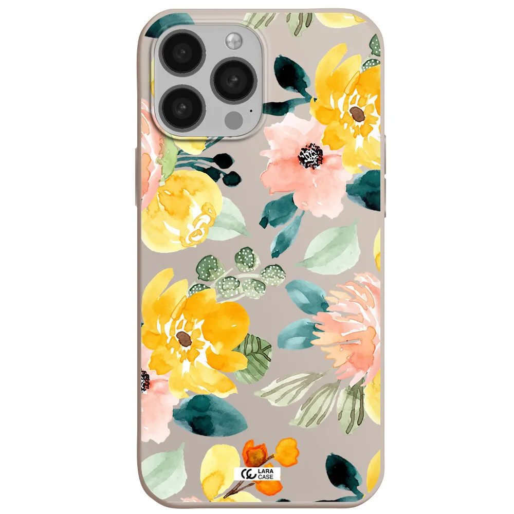 Watercolor Flowers Apple iPhone 13 Pro Silicone Stone Case