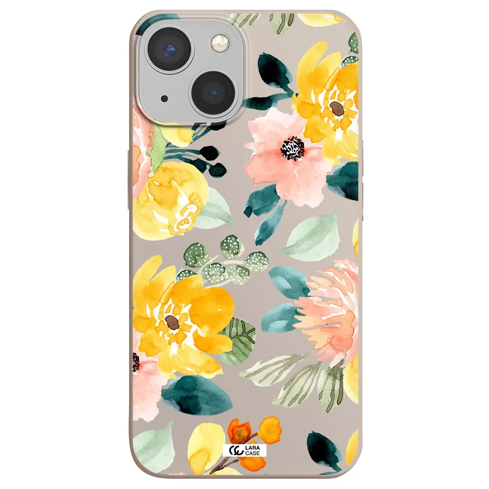 Watercolor Flowers Apple iPhone 13 Silicone Stone Case