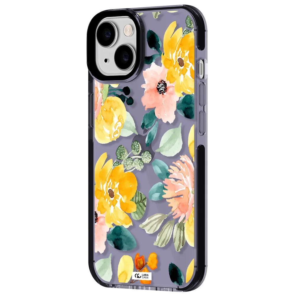 Watercolor Flowers Apple iPhone 14 impact Lilac Case