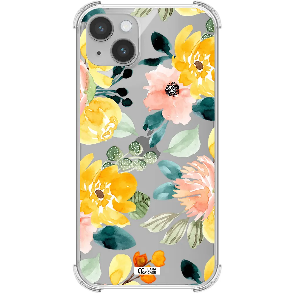 Watercolor Flowers Apple iPhone 14 plus Clear PC Case