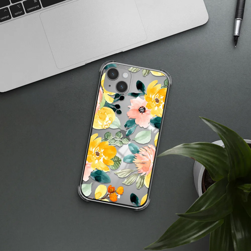 Watercolor Flowers Apple iPhone 14 plus Clear PC Case
