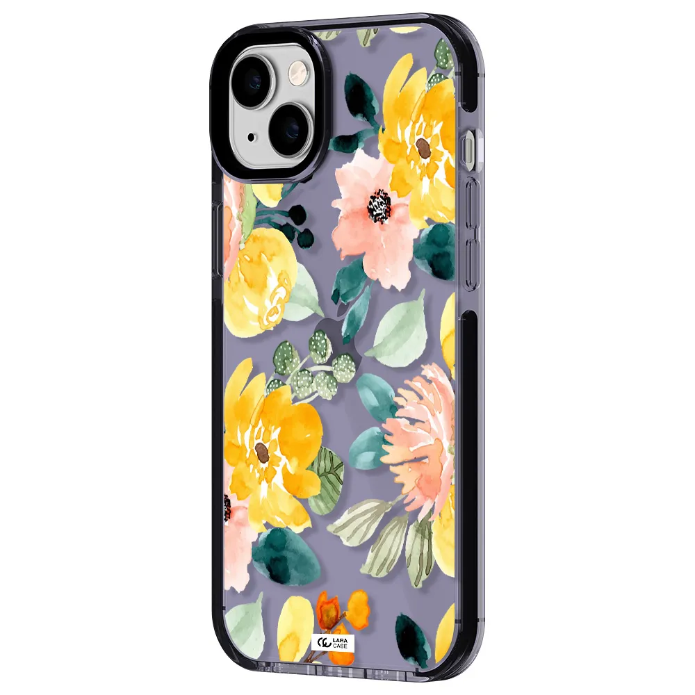 Watercolor Flowers Apple iPhone 14 plus impact Lilac Case