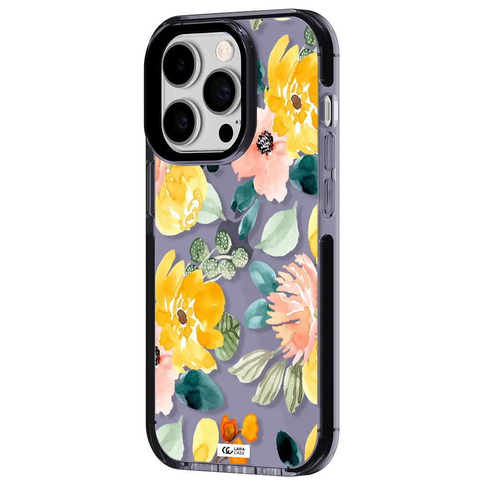 Watercolor Flowers Apple iPhone 14 pro impact Lilac Case