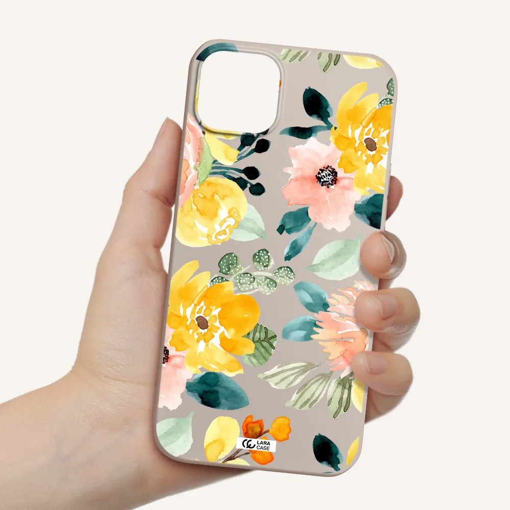 Watercolor Flowers Apple iPhone 14 Silicone Stone Case