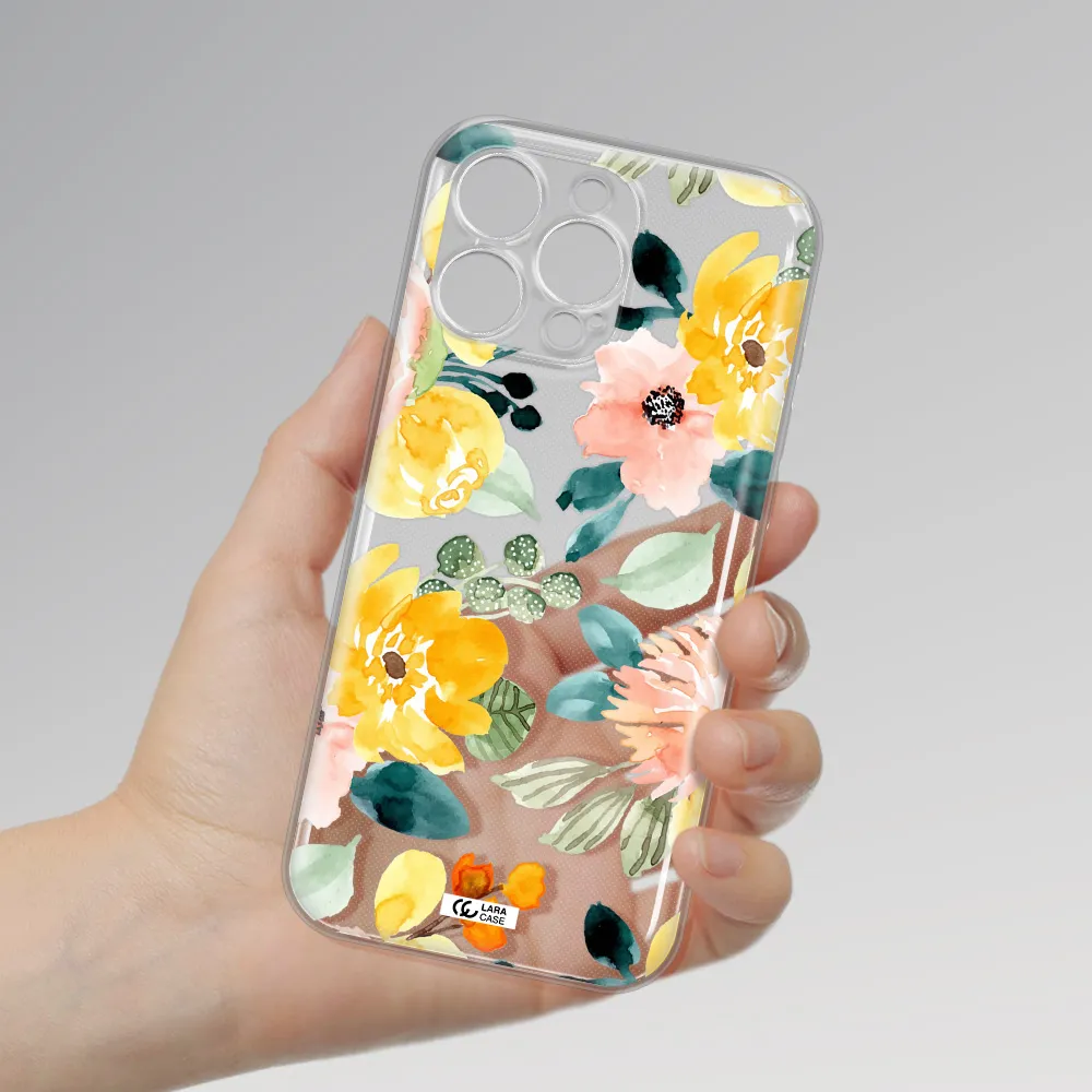 Watercolor Flowers Apple Iphone 16 Pro Max Clear Tpu Case