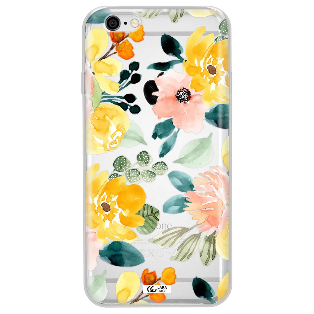 Watercolor Flowers Apple iPhone 6 plus Clear TPU Case