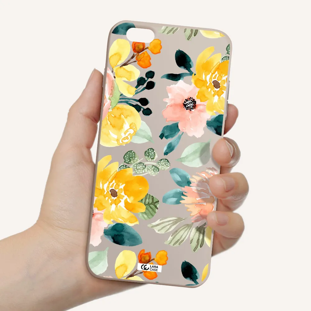 Watercolor Flowers Apple iPhone 6 plus Silicone Stone Case