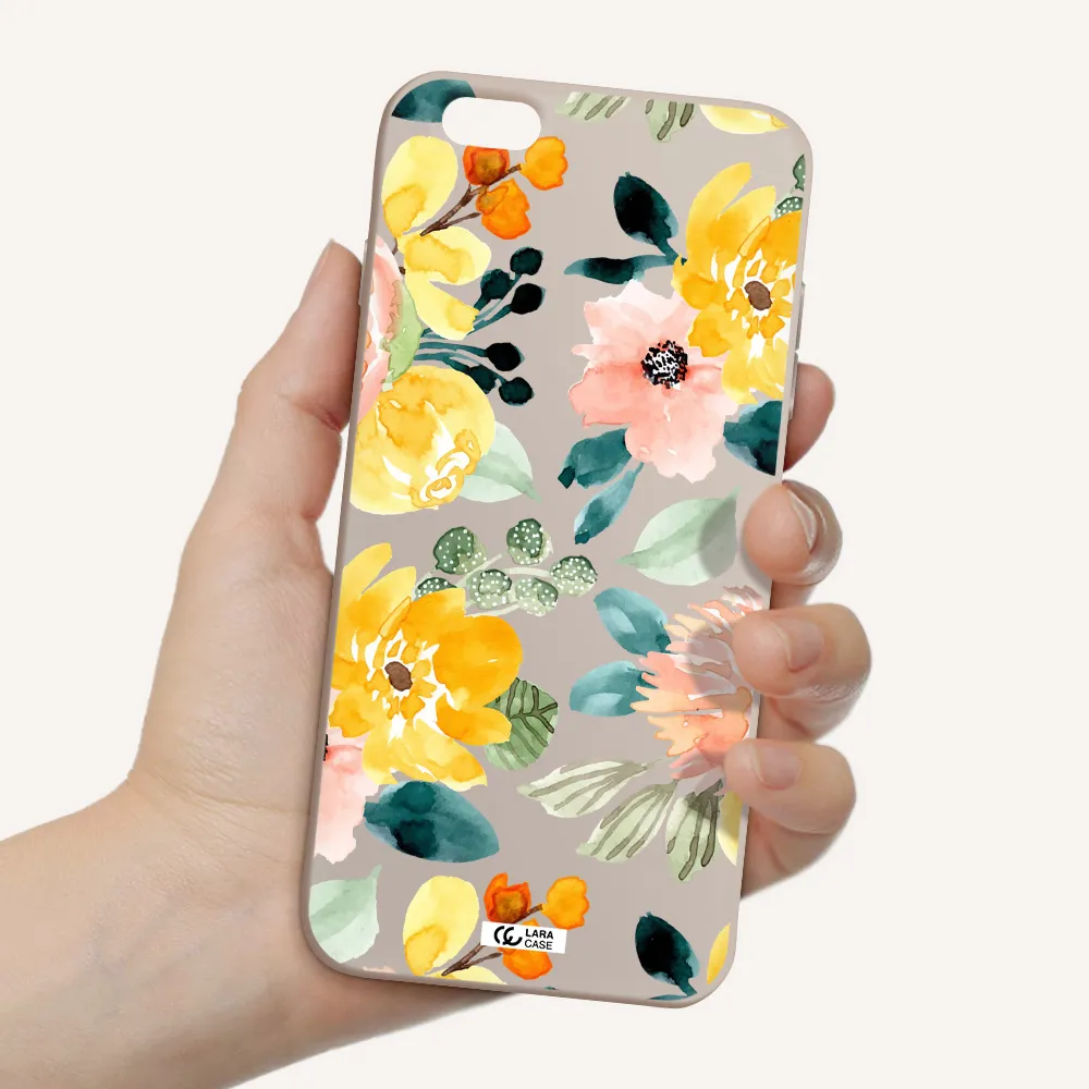 Watercolor Flowers Apple iPhone 6 s plus Silicone Stone Case