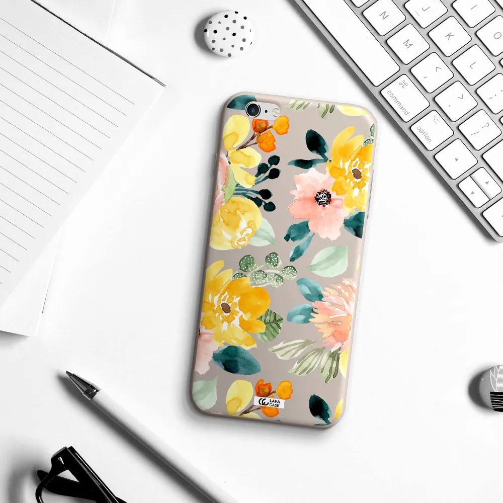 Watercolor Flowers Apple iPhone 6 s plus Silicone Stone Case