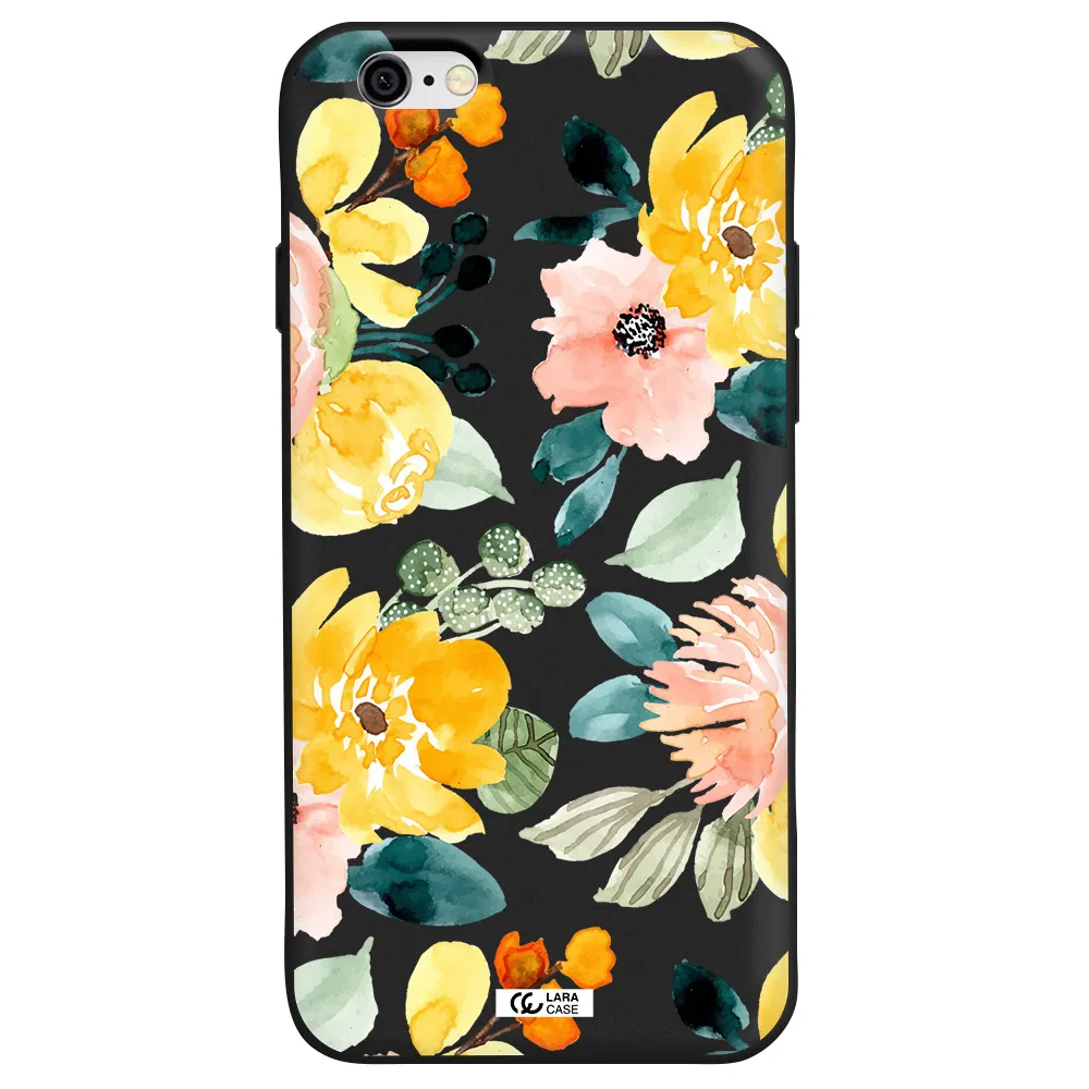 Watercolor Flowers Apple iPhone 6 Silicone black Case