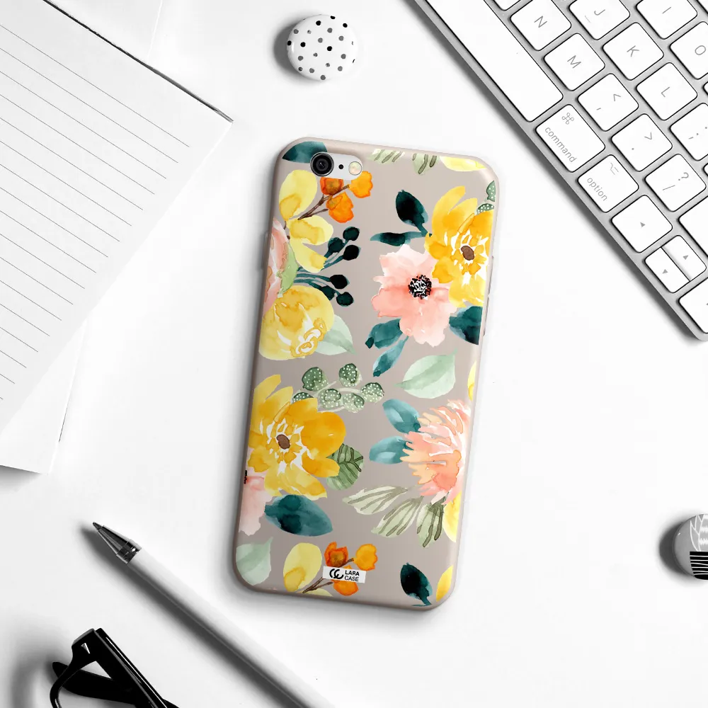 Watercolor Flowers Apple iPhone 6 Silicone Stone Case