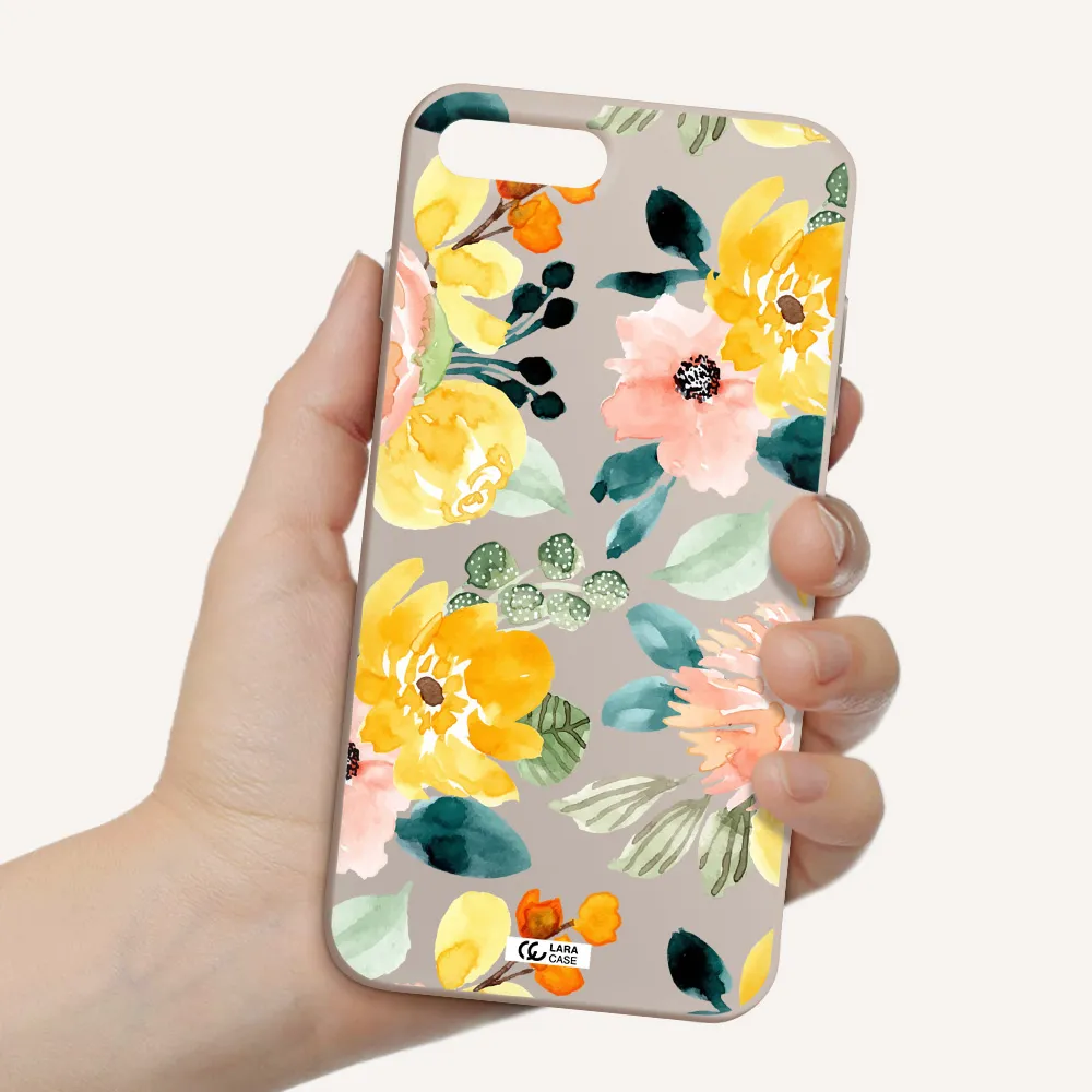 Watercolor Flowers Apple iPhone 7 plus Silicone Stone Case