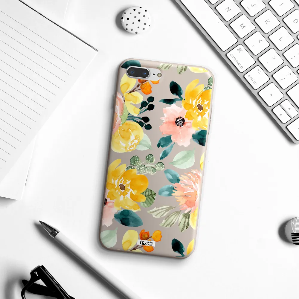 Watercolor Flowers Apple iPhone 7 plus Silicone Stone Case