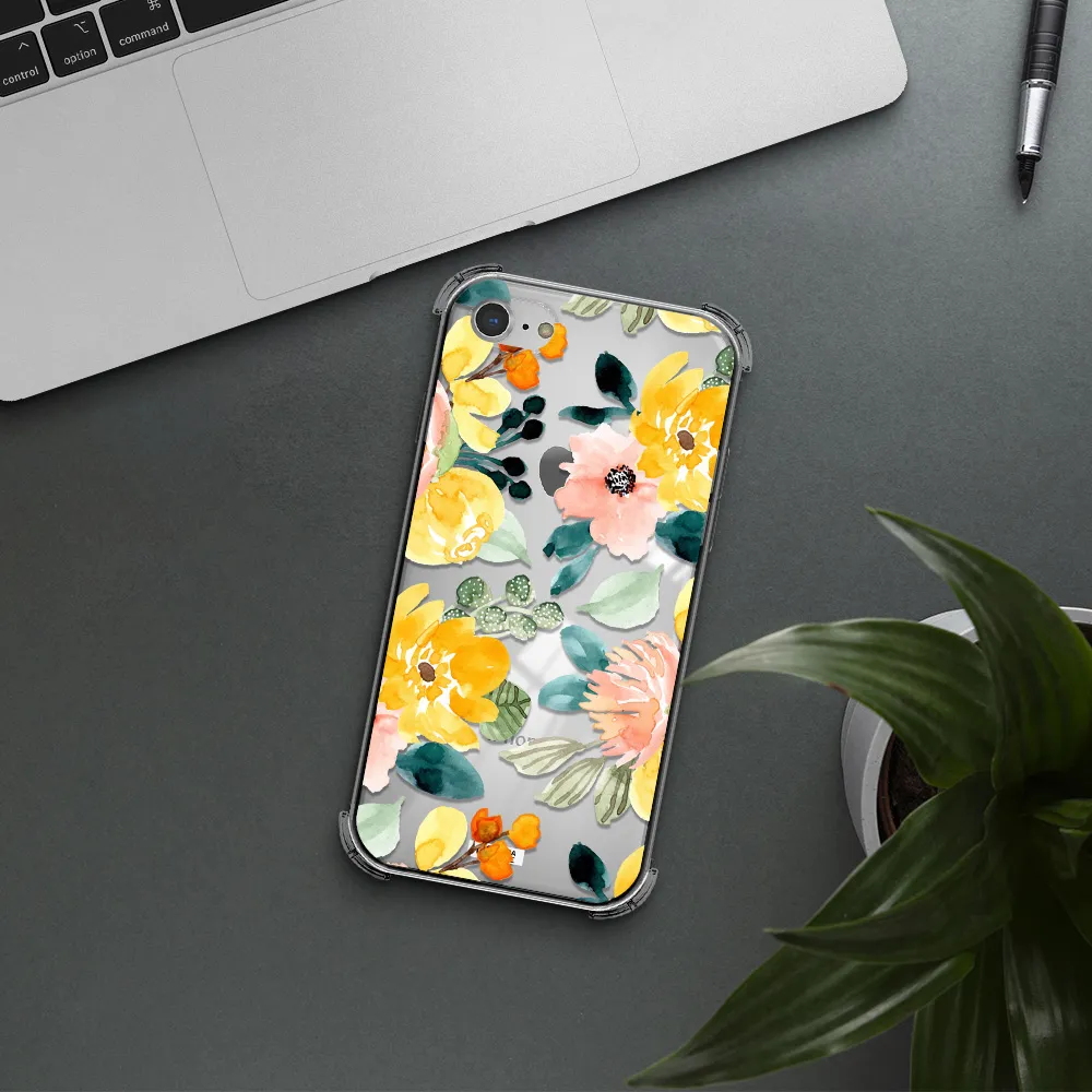 Watercolor Flowers Apple iPhone 8 Clear PC Case