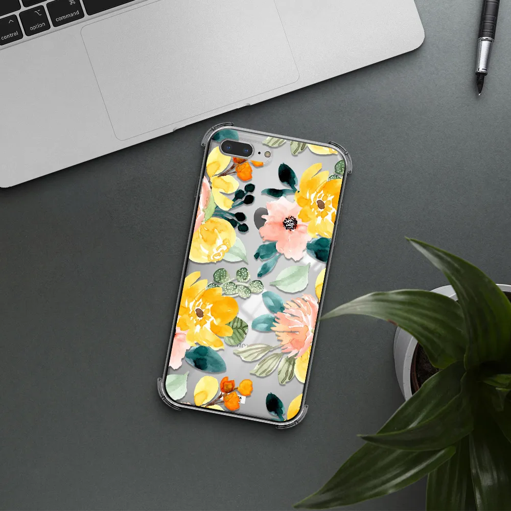 Watercolor Flowers Apple iPhone 8 plus Clear PC Case