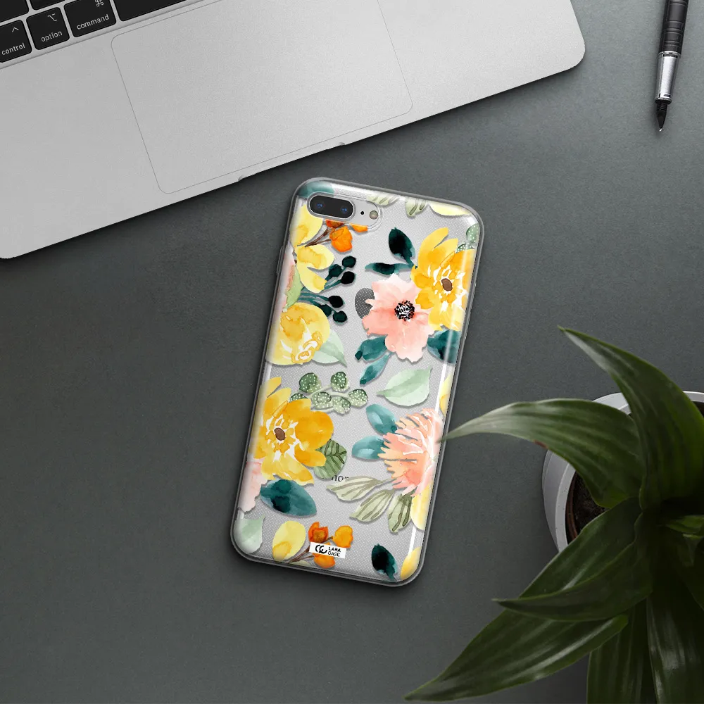 Watercolor Flowers Apple iPhone 8 plus Clear TPU Case
