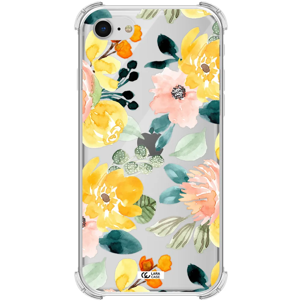 Watercolor Flowers Apple iPhone se 2020 Clear PC Case