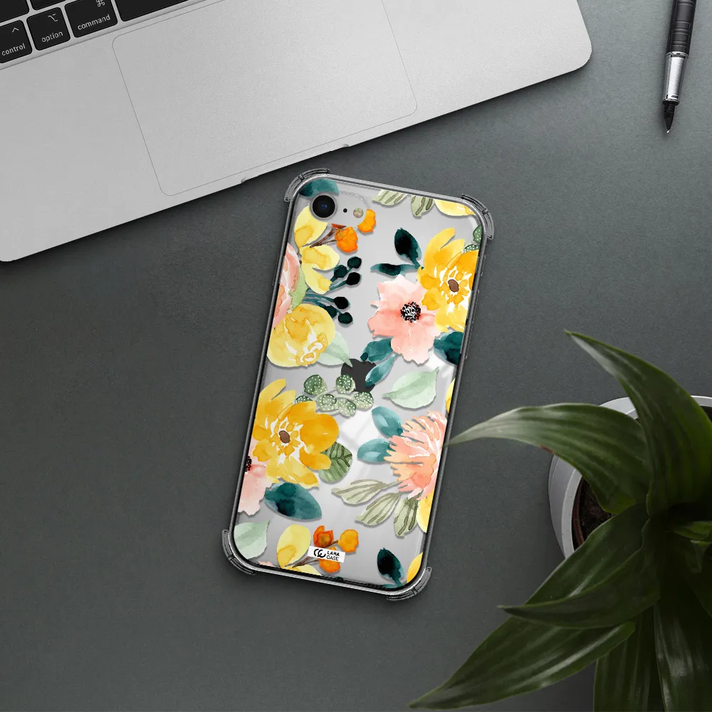 Watercolor Flowers Apple iPhone se 2020 Clear PC Case