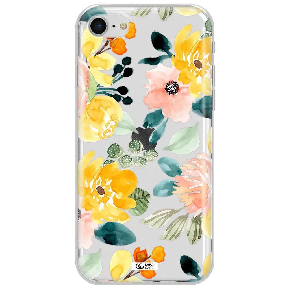Watercolor Flowers Apple Iphone Se 2020 Clear Tpu Case