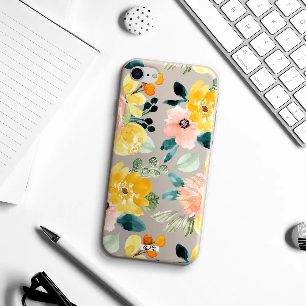 Watercolor Flowers Apple iPhone se 2020 Silicone Stone Case