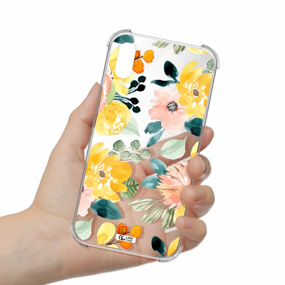 Watercolor Flowers Apple iPhone X Clear PC Case