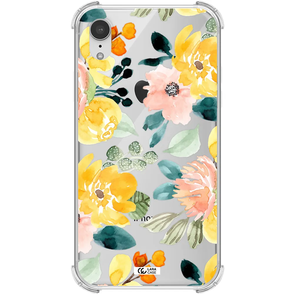 Watercolor Flowers Apple iPhone XR Clear PC Case
