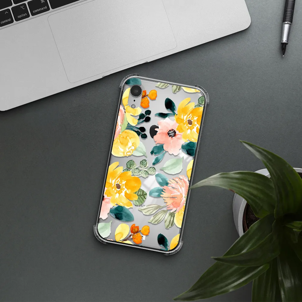 Watercolor Flowers Apple iPhone XR Clear PC Case
