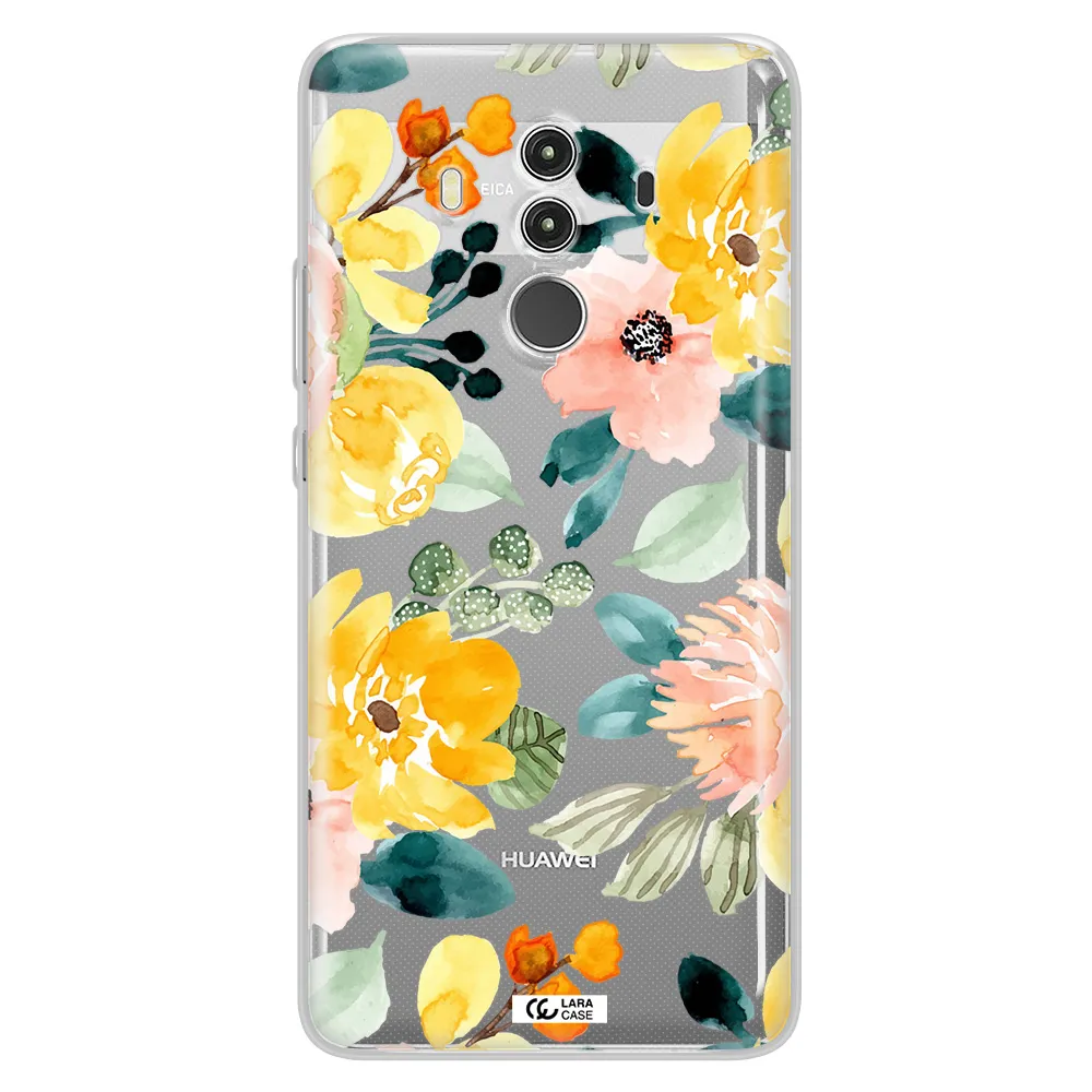 Watercolor Flowers Huawei Mate 10 Clear TPU Case