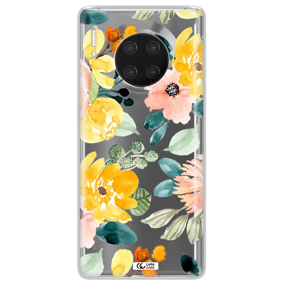 Watercolor Flowers Huawei Mate 30 Pro Clear TPU Case