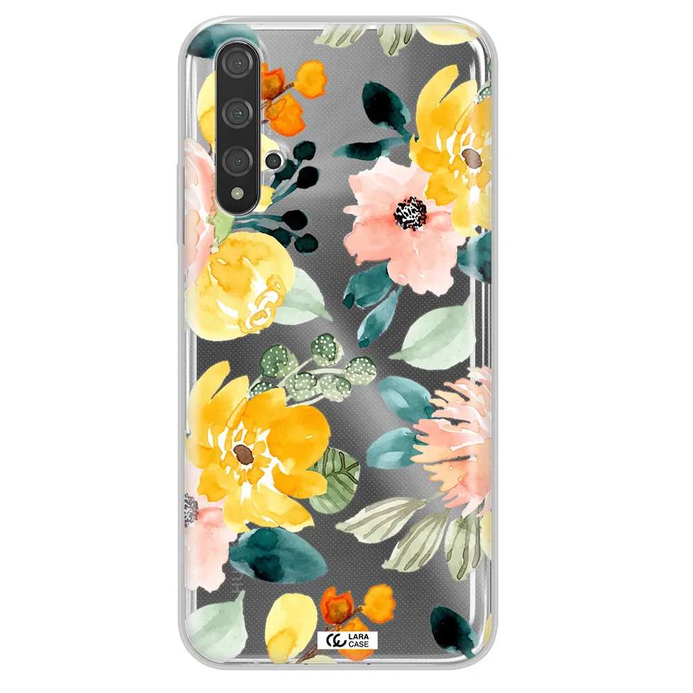 Watercolor Flowers Huawei Nova 5t Clear TPU Case