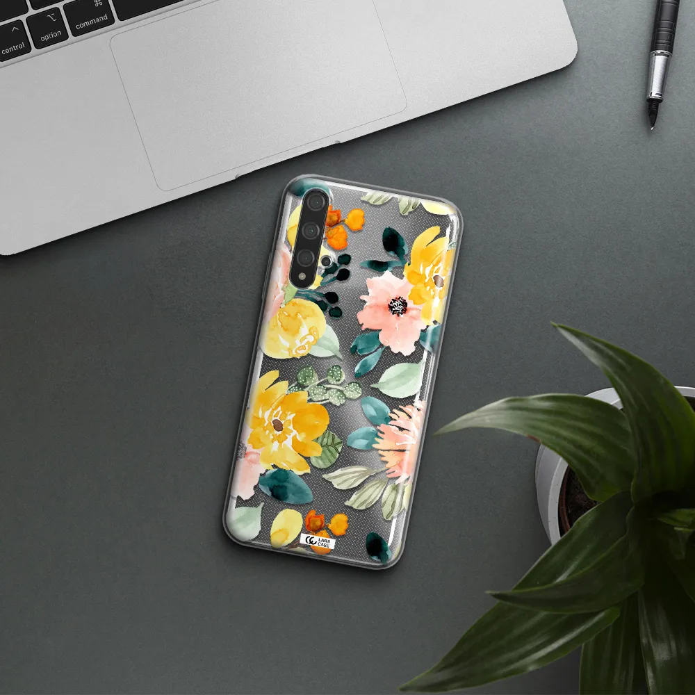 Watercolor Flowers Huawei Nova 5t Clear TPU Case