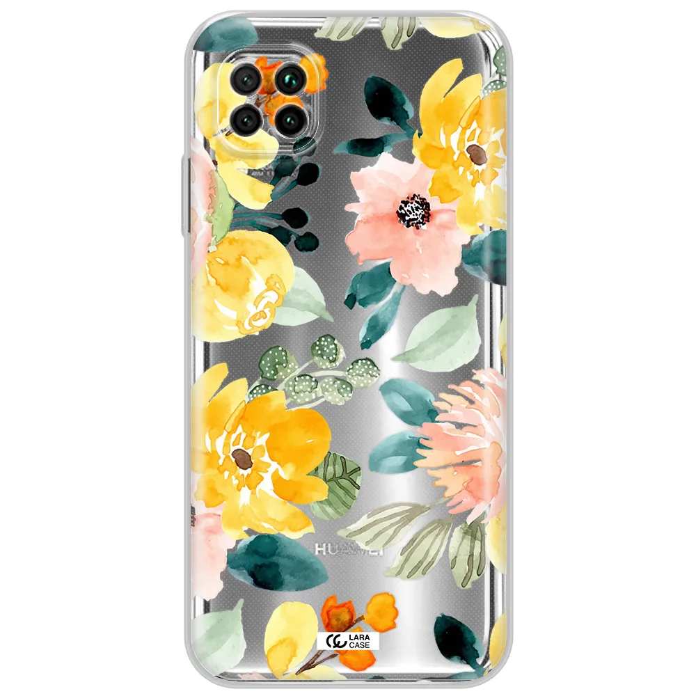 Watercolor Flowers Huawei Nova 7I Clear Tpu Case