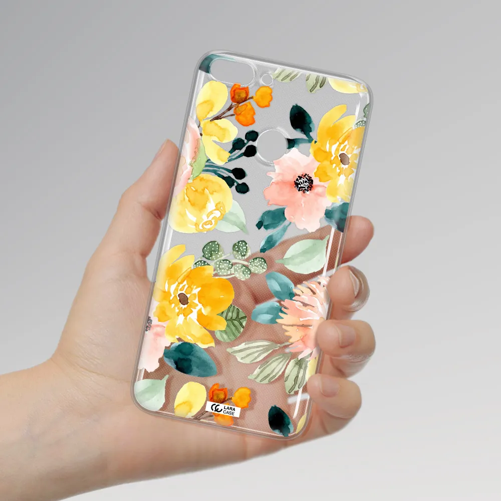 Watercolor Flowers Huawei P Smart 2017 Clear TPU Case