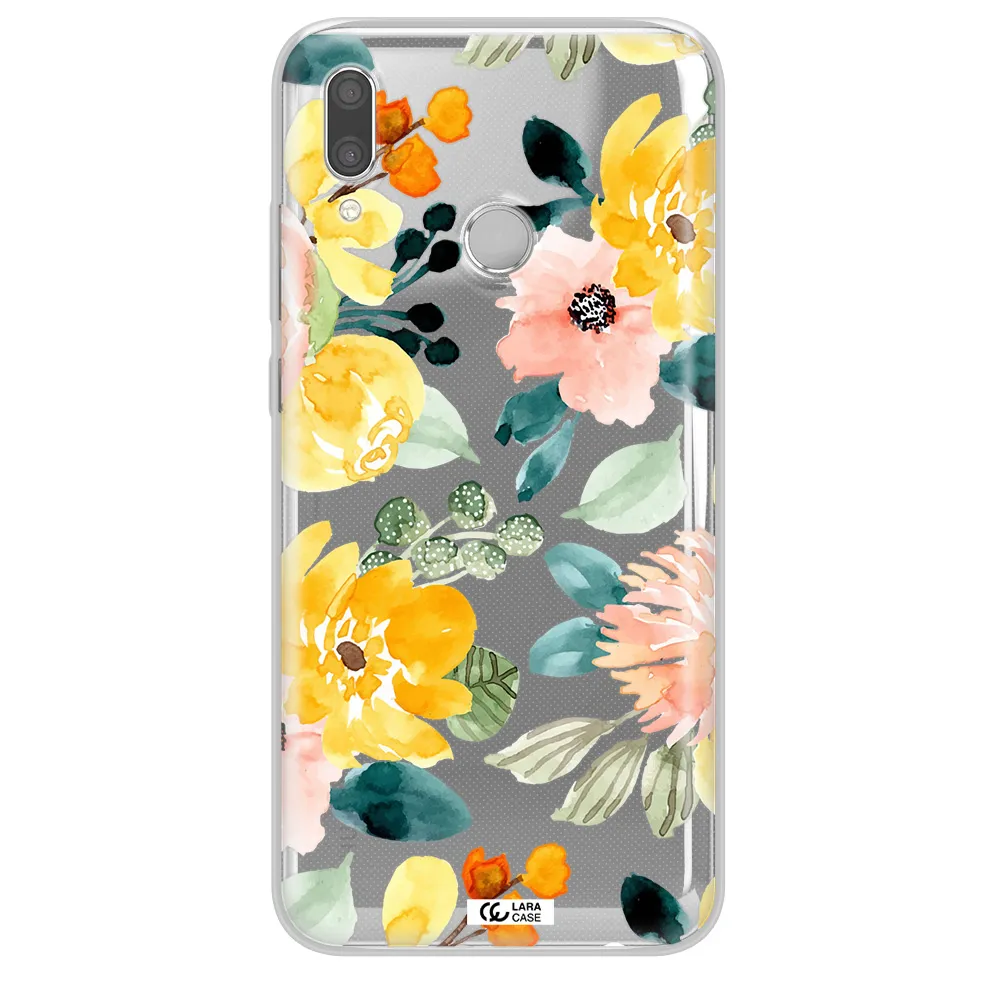 Watercolor Flowers Huawei P Smart 2019 Clear TPU Case