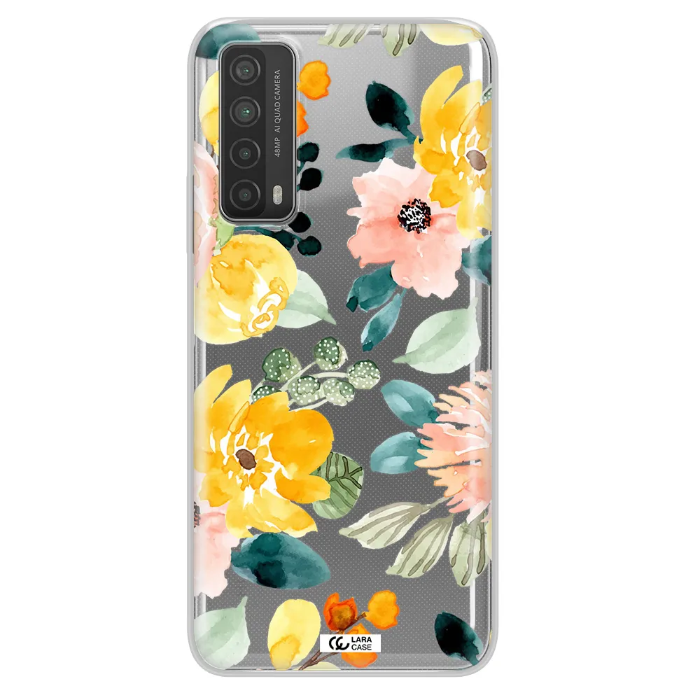 Watercolor Flowers Huawei P Smart 2021 Clear TPU Case