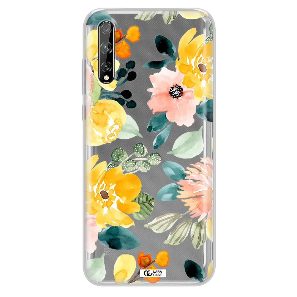 Watercolor Flowers Huawei P Smart S Clear TPU Case