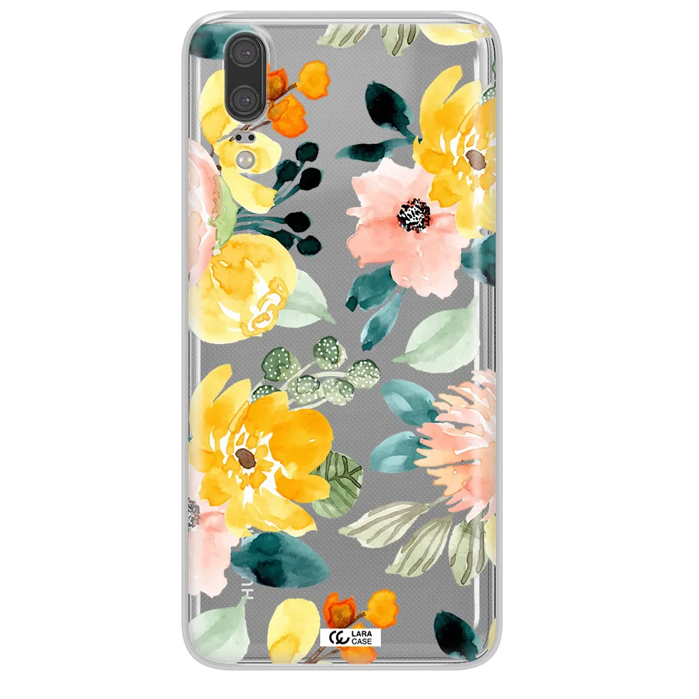 Watercolor Flowers Huawei P20 Clear TPU Case