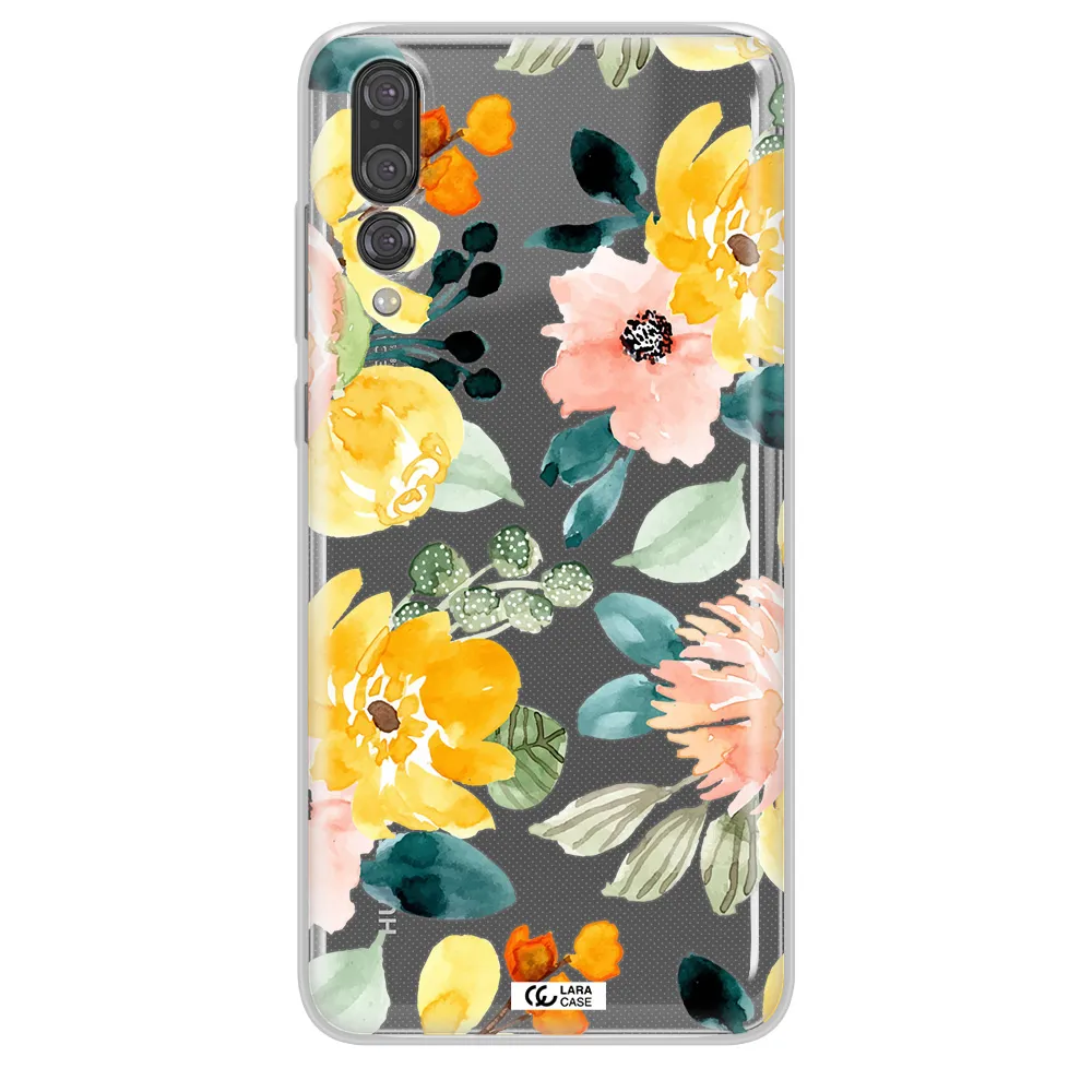 Watercolor Flowers Huawei P20 Pro Clear TPU Case