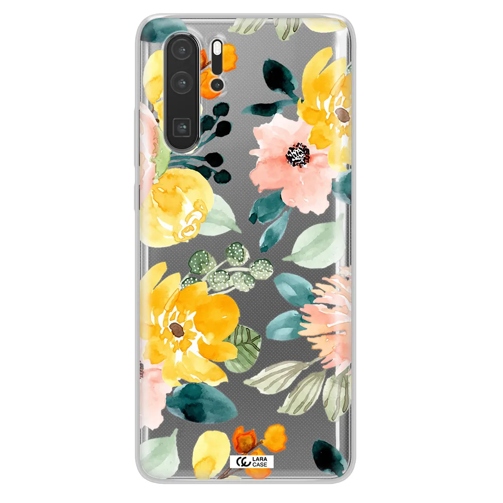 Watercolor Flowers Huawei P30 Pro Clear TPU Case
