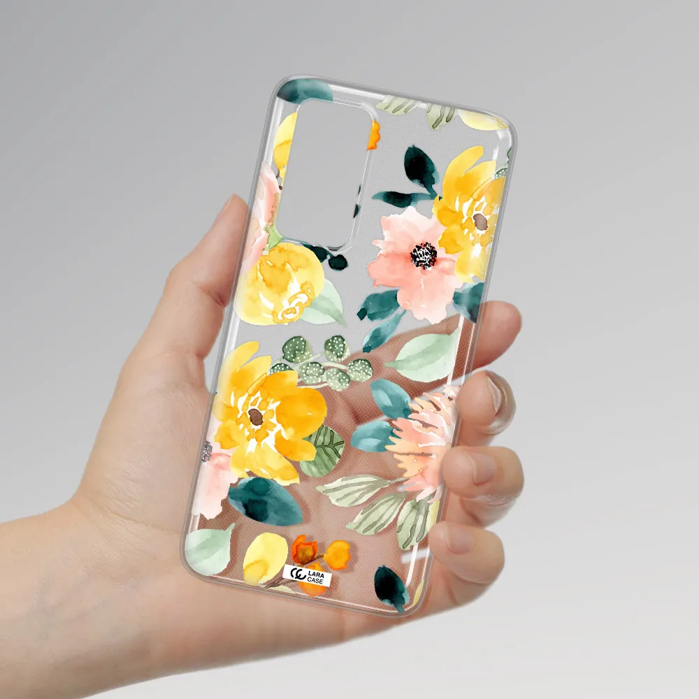 Watercolor Flowers Huawei P40 Clear TPU Case